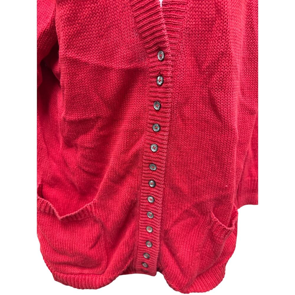 VTG 80's Alyssa Brooke Knit Sweater XXL Red Acrylic Deep V Neck Preppy Oversized - Picture 5 of 5